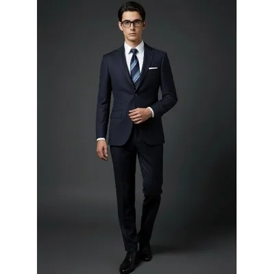 セレモニースーツ セットアップ 「WOOLY WASH SUIT」WEB限定スーツ「洗える/ウールライク」ストライプ ネイビー メンズ