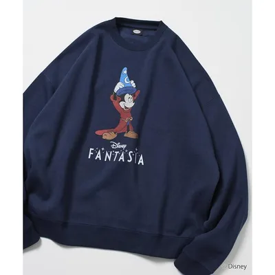 トレーナー スウェット 限定展開 DISNEY / ディズニー / 「ファンタジア」 / ミッキーマウス / リラックスフィット プリント クルーネックスウェット