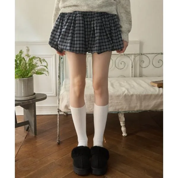 スカート チェックバルーンスカート/check balloon skirt