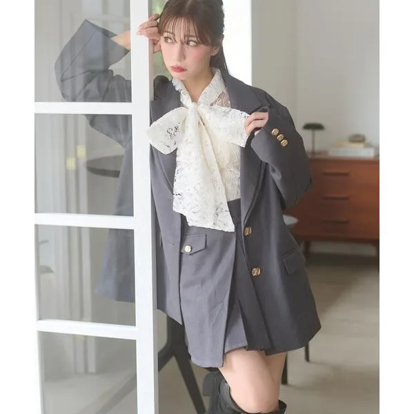 ジャケット テーラードジャケット W lapel tailored jacket / Wラペルテーラードジャケット レディース