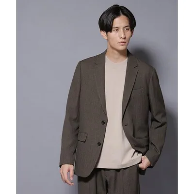セットアップ 「N JACKET BASIC」 洗えるMIXツイードストレッチジャケット(セットアップ可) メンズ
