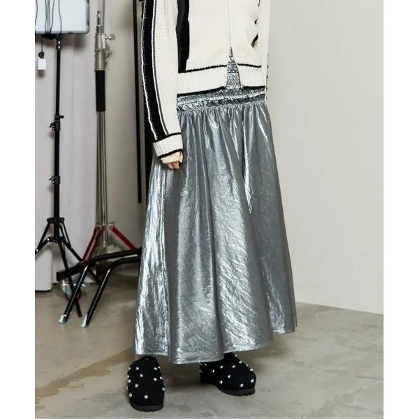 スカート Metallic Flare Skirt / メタリックフレアスカート