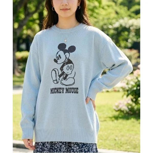 ニット セーター 「DISNEY/ディズニー」ミッキーマウス ジャガードニットクルーネック レディース メンズ