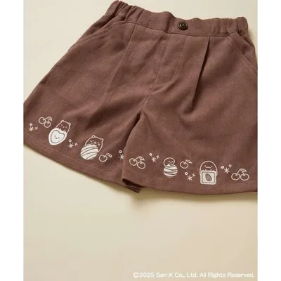パンツ 「100-140」「a.v.v限定デザイン/刺繍のアート/後ろゴムで楽ちん」すみっコぐらし刺繍キュロット キッズ 子供服 女の子