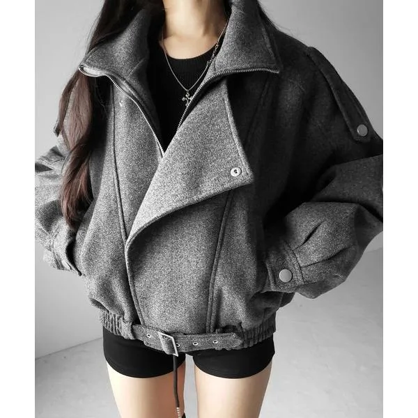 ダウンコート ダウンジャケット 「2color 」ウールライクベルテッドオーバーコート / wool like belted over coat レディース