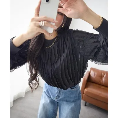 tシャツ フリルTシャツ(長袖) レディース