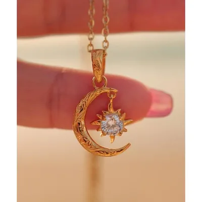 アレルギー対応 ネックレス sun and moon necklace/「ハワイアンジュエリー」「サージカルステンレス」「金属アレルギー対応」「IRIEBEACH / アイリービー…