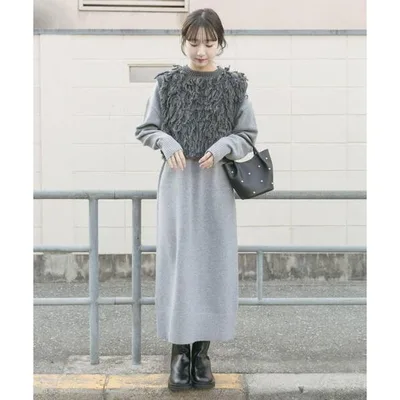 ワンピース ループニットベストセットワンピース