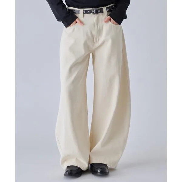 ワイドパンツ ジーンズ 「VELNUS」「12oz」Vintage Design Curved Wide Denim Pants/ヴィンテージデザイン カーブワイドデニムパンツ メンズ レディース