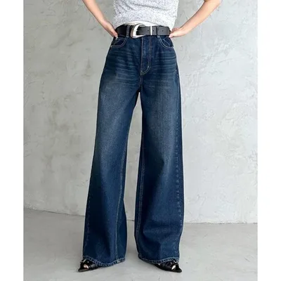 ワイドパンツ ジーンズ デニム デニムパンツ クラシックストレート「3color/4size」 レディース