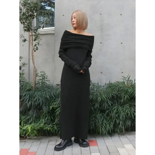 ワンピース オフショルニットワンピース