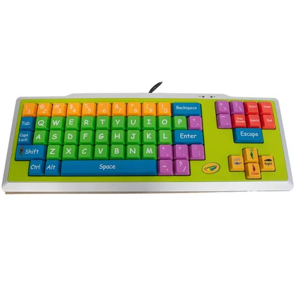 クレヨラ EZ Type キーボード USB接続 大型キー カラフル設計 子供向け QWERTY配列 プラグ&プレイ対応 Windows/Mac対応