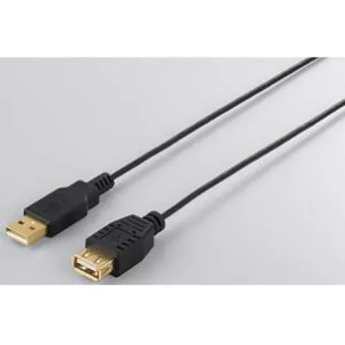USB2.0延長ケーブル (A to A) スリムタイプ 0.5m ブラック