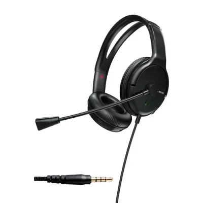 エレコム HS-HP07STBK ヘッドセット ヘッドホン 単一指向性 マイク付き 有線 3.5mm接続 ステレオ ノイズキャンセリング 両耳 オーバーヘッドタイプ ブラック