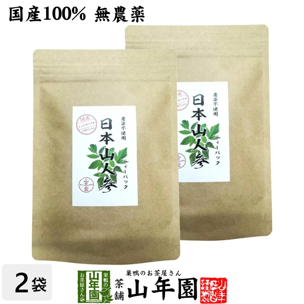 【国産 無農薬】日本山人参茶ティーパック 2g×15包×2袋セット 熊本県産 健康茶 ティーバッグ 妊婦 ダイエット 贈り物 ギフト プレゼント お歳暮 プチギフト お茶2026 内祝い お返し