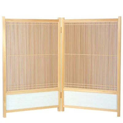 組子 格子飾り屏風 2連 屏風ついたて パーテーション つい立て 間仕切り 目隠し 和家具 木製 木 おしゃれ 格子 和風 和室 座敷 和モダン 飲食店 自宅 オフィス 店舗 家具