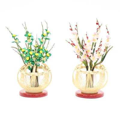 アウトレット品 雛人形 桜橘単品 竹鉢 30号 赤ワイン台 高さ23cm (26a-ya-0479) インテリア ディスプレイ 見切処分品