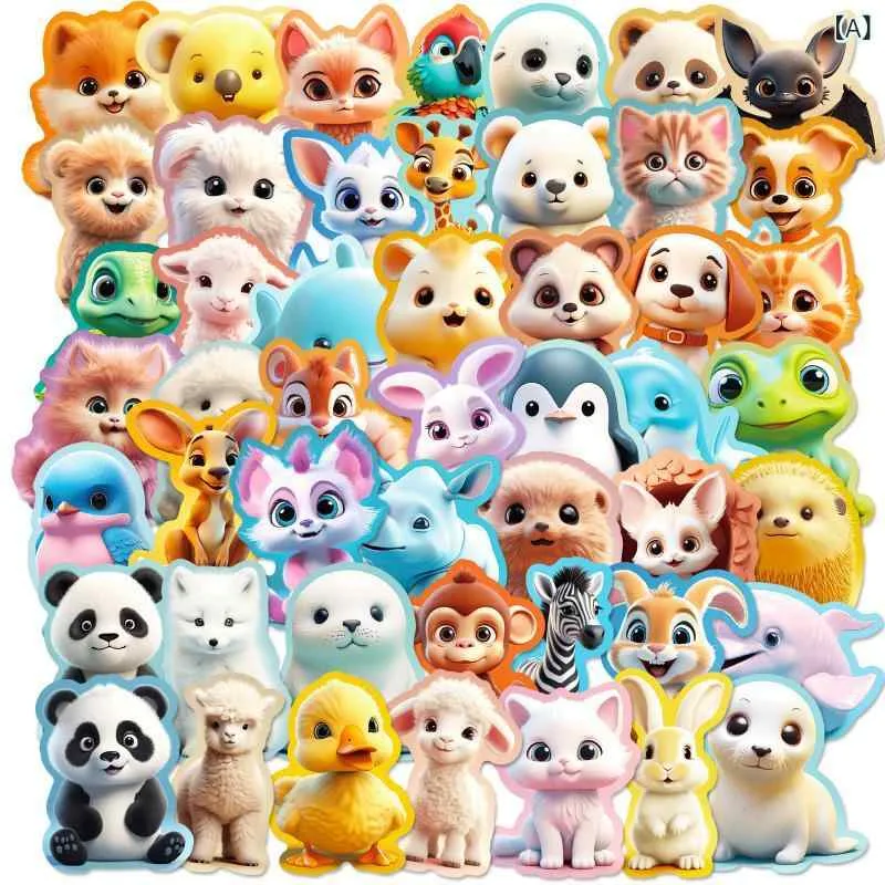 シールセット キッズ 3D 動物 立体 キャラクター 子供 かわいい ステッカー 幼稚園 小学校 卒業 入学 記念品 ご褒美シール 貼るだけ簡単 デコレーション ノート 手帳 スケジュール帳 文房具 用途多彩 デコりやすい
