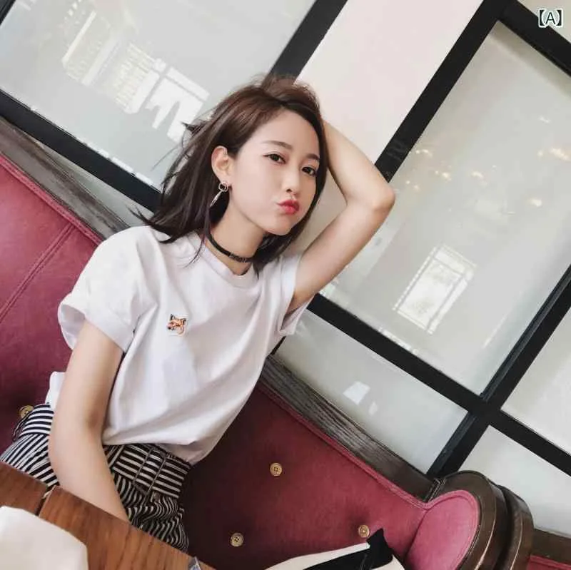Tシャツ レディース 刺繍入り トップス セットアップ 2点セット 半袖 ラウンドネック コットン混 刺しゅう 体型カバー 動きやすい 普段着 お出かけ カジュアル 通学 夏服