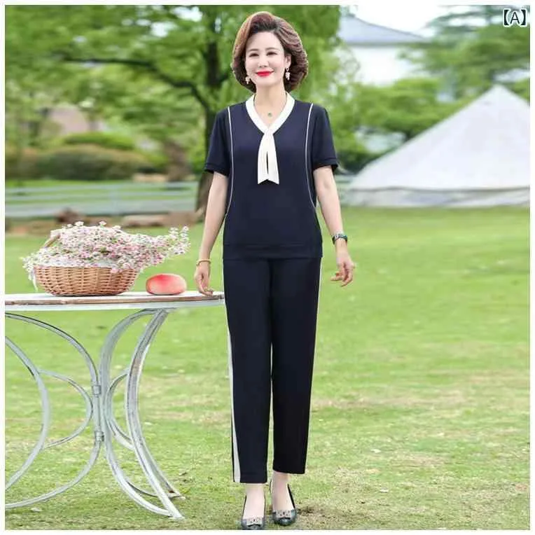 セットアップ レディース 半袖 トップス パンツ 上下セット スポーツウェア ファッション ゆったり 体型カバー カジュアル 運動着 部屋着 散歩 通気性 動きやすい 快適着心地 夏物 ギフト
