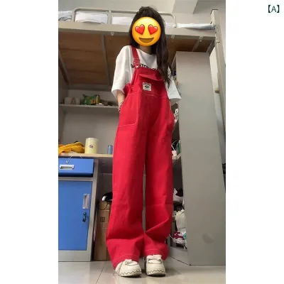 サロペット レディース デニムパンツ オーバーオール ストレート ワイドシルエット コットン素材 カジュアルスタイル ロング丈 ポケット付き 体型カバー 動きやすい 通勤通学 お出かけ