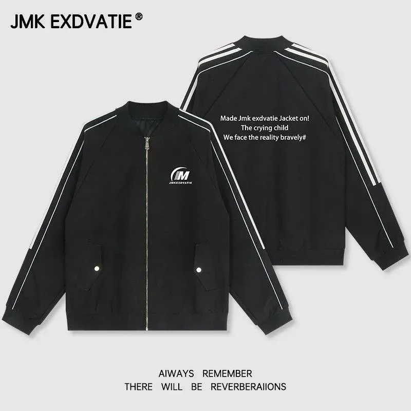 Flight jacket, men's outerwear, street style, back print, sophisticated look, high appearance, big silhouette, military jacket, autumn clothing, blouson, wide silhouette, cover-up, light outerwear, casual, stylish, street fashion, stand-up collar, ribbed design