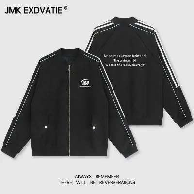 Flight jacket, men's outerwear, street style, back print, sophisticated look, high appearance, big silhouette, military jacket, autumn clothing, blouson, wide silhouette, cover-up, light outerwear, casual, stylish, street fashion, stand-up collar, ribbed design