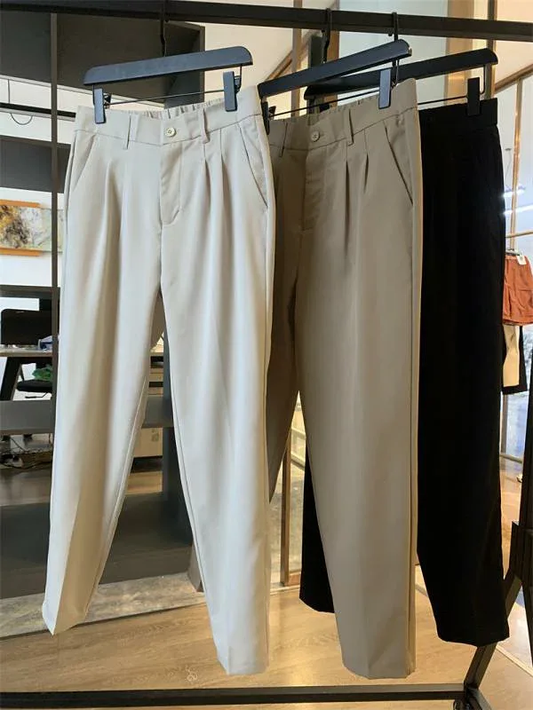 メンズ パンツ 夏用 テーパード 9分丈 軽量 通気性 肌触り良い シワ防止 ドレープ感 カジュアル ビジネス 普段使い 合わせやすい 伸縮性 吸湿速乾