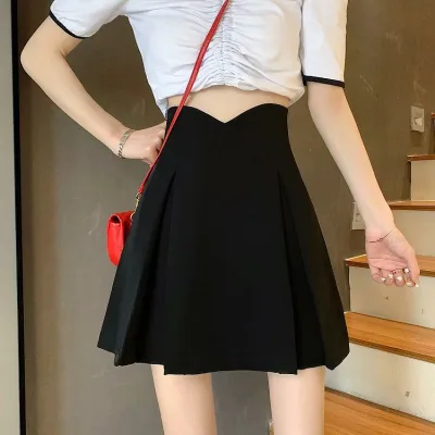 スカート レディース 春夏 黒 プリーツ Aライン ハイウエスト 小柄対応 大きめサイズ 透け防止 ヒップハグ ミディ丈 軽量 伸縮性