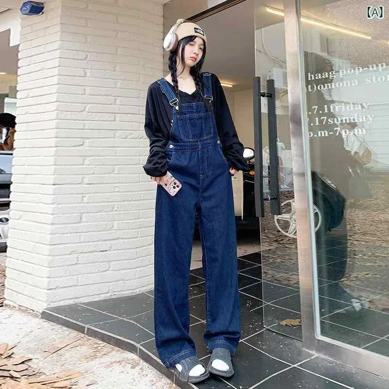 サロペット レディース デニム ワイドパンツ ストレート オーバーオール カジュアル ゆったり 定番 シンプル ベーシック きれいめ リラックス ボトムス 無地 ワークパンツ スタンダード