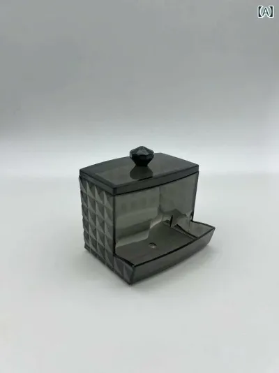 綿棒ケース 収納ボックス 蓋付き 卓上小物入れ 透明 調 アクリル製 埃防止 省スペース コットンケース 化粧品収納 洗面所 ドレッサー デスク周り 整理整頓 スリム 中身が見える 片手で開閉 頑丈 長持ち 汚れにくい 水洗い可能