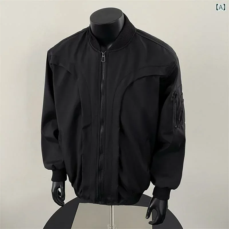フライトジャケット メンズ ブルゾン 春服 アウター 切り替え ビッグシルエット ヴィンテージ風 ストリート ミリタリー オーバーサイズ 男女兼用 ライトアウター カジュアル 羽織り お出かけ 通学 デイリー ユーズド感 スタイリッシュ シンプル