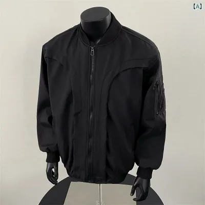 フライトジャケット メンズ ブルゾン 春服 アウター 切り替え ビッグシルエット ヴィンテージ風 ストリート ミリタリー オーバーサイズ 男女兼用 ライトアウター カジュアル 羽織り お出かけ 通学 デイリー ユーズド感 スタイリッシュ シンプル