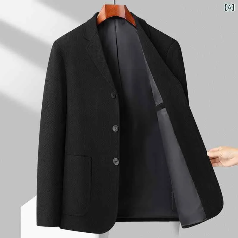テーラードジャケット メンズ カジュアル ビジネス ブレザー 紳士服 アウター ウールライク素材 高密度生地 快適着心地 きれいめ シルエット 落ち着いた 大人印象 シワになりにくい イージーケア 通勤 オフィス お出かけ 休日 旅行 冠婚葬祭 シン