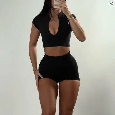 セットアップ レディース スポーツウェア 上下セット ハーフジップ 半袖 ショートパンツ スタイルアップ 着痩せ ヨガウェア ジム トレーニング フィットネス 部屋着 ルームウェア ストレッチ 速乾 通気性 動きやすい カジュアル ストリート 夏用 お出