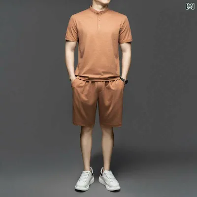 セットアップ メンズ 上下セット 半袖 ショートパンツ 2点セット ルームウェア カジュアル スポーツ 部屋着 夏物 薄手 通気性 大きいサイズ ゆったり 無地 シンプル おしゃれ ジャージ 運動着 涼しい 父の日