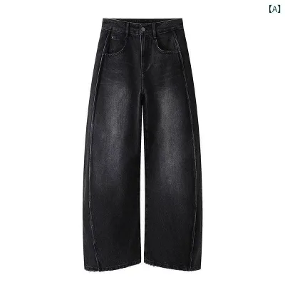デニムパンツ レディース ジーンズ ジーパン バナナパンツ ワイドパンツ テーパード ボトムス ロングパンツ ゆったり 体型カバー ハイウエスト 股上深め カジュアル 春秋 お出かけ コットン シンプル 無地