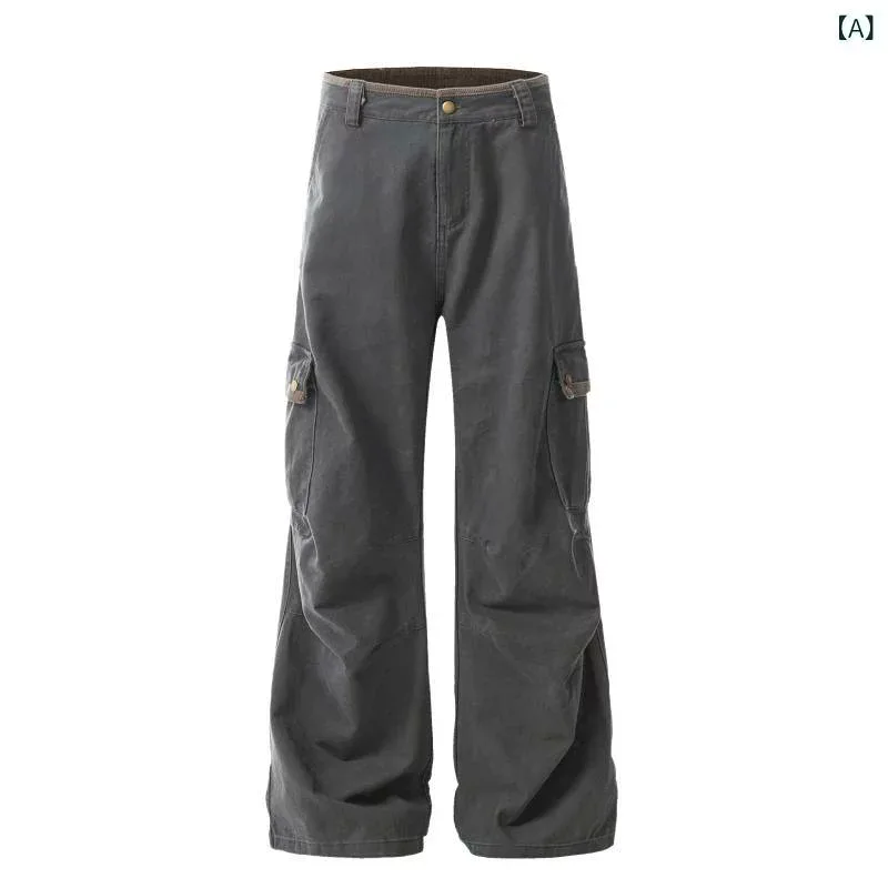 カーゴパンツ メンズ レディース ワークパンツ ストレートパンツ ワイドパンツ 綿100% コットン ヴィンテージ風 ウォッシュ加工 アメカジ ミリタリー ゆったり 春秋 ズボン ボトムス 作業着 おしゃれ 無地