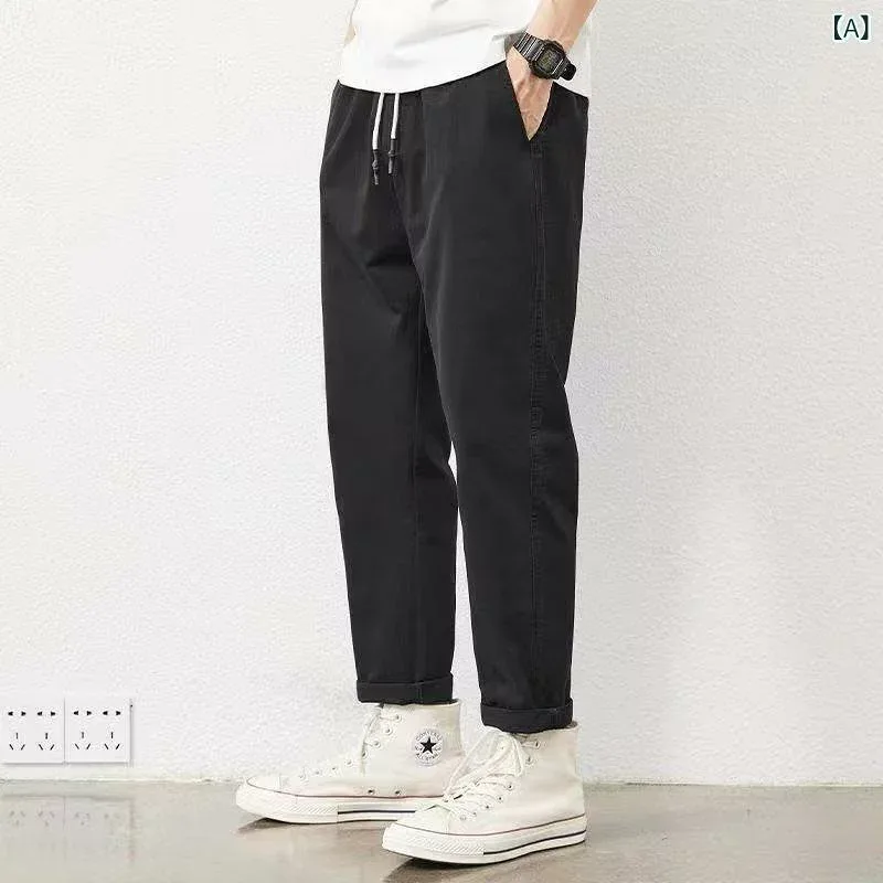カーゴパンツ メンズ ワークパンツ カジュアルパンツ ストレートパンツ アンクル丈 9分丈 ゆったり ワイド 春夏秋用 薄手 無地 シンプル ミリタリー キャンプ アウトドア ボトムス ズボン 普段着 作業着