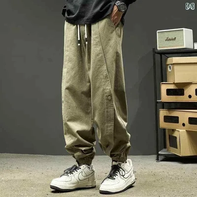 カーゴパンツ メンズ ワークパンツ パラシュートパンツ ジョガーパンツ 秋冬 ミリタリー アメカジ カジュアル アウトドア 作業着 大きいサイズ ゆったり ロングパンツ ボトムス 裾リブ ウエストゴム 多機能 ズボン