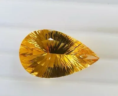 シトリン ペアシェイプコンケイブカット 18.42ct ルース