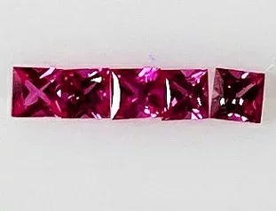 ピンクサファイア プリンセスカット2.5mm 5個セット ルース