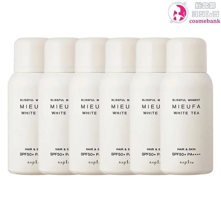 ナプラ ミーファ フレグランス UVスプレー ホワイトティー 80g x 6本セット|SPF50+ PA++++ 髪 顔 体 全身使えます!日焼け止め スプレー 送料無料 ※一部地域対象外