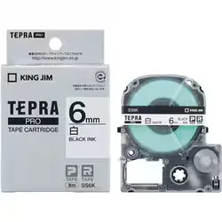 テプラPROテープカートリッジ 白 黒文字 6mm 幅8m SS6K