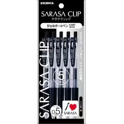 ゼブラ ZEBRA ジェルボールペン SARASA CLIP(サラサクリップ) 0.5mm ノック式 インク色:黒 5本入 P-JJ15-BK5