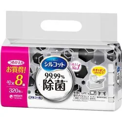 シルコット 99.99%除菌ウェットティッシュ 詰替 40枚×8パック