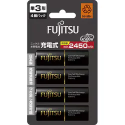 Rechargeable battery AA type high capacity 2450mAh 500 times 4 pieces HR-3UTHC(4B)