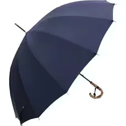 ラムダ RAMUDA 長傘 ミラトーレ 65cm 手開き式 16本骨 手元:竹 ネイビー NL-611104 65