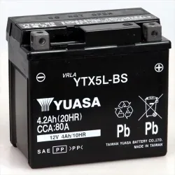 台湾YUASA バイク用バッテリー 電解液注入済 YTX5L-BS 台湾ユアサ