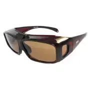偏光オーバーグラス スポーツサングラス ShinyClearWineRed COV01-2